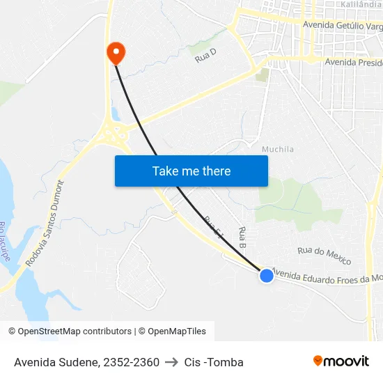 Avenida Sudene, 2352-2360 to Cis -Tomba map