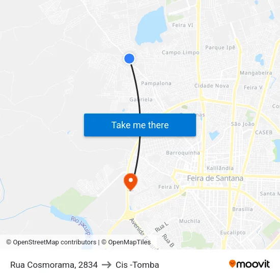 Rua Cosmorama, 2834 to Cis -Tomba map