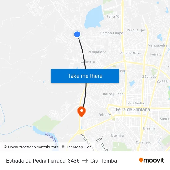 Estrada Da Pedra Ferrada, 3436 to Cis -Tomba map