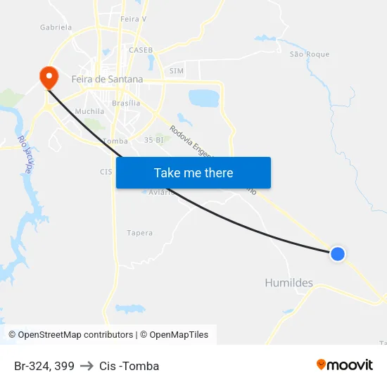 Br-324, 399 to Cis -Tomba map