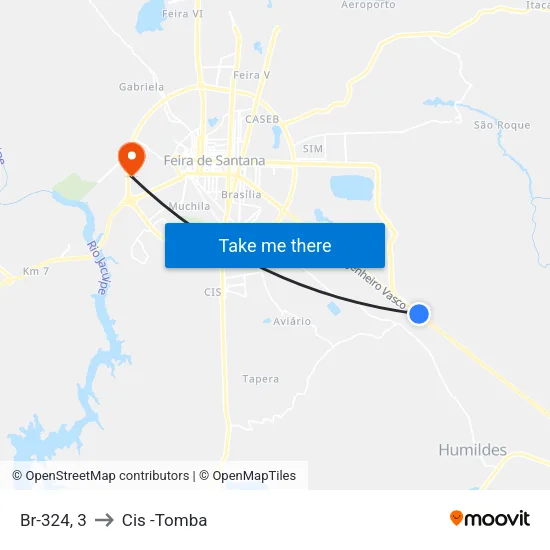 Br-324, 3 to Cis -Tomba map
