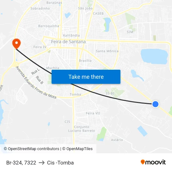 Br-324, 7322 to Cis -Tomba map