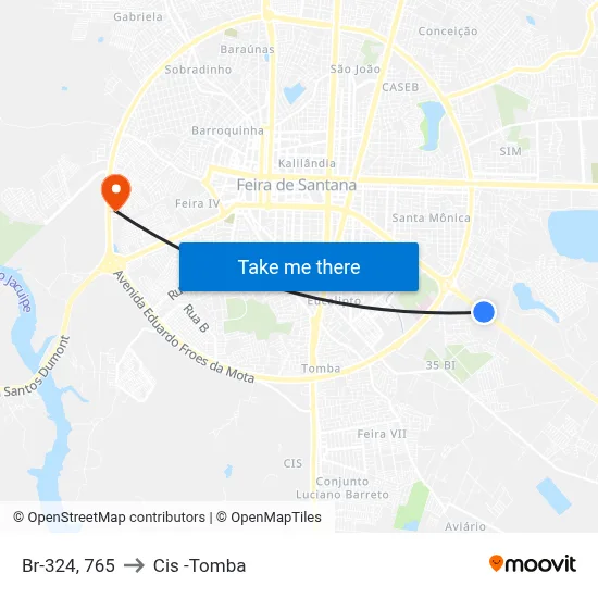 Br-324, 765 to Cis -Tomba map