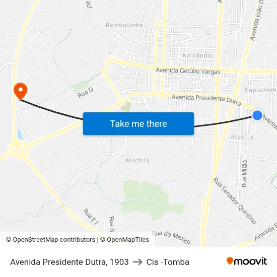 Avenida Presidente Dutra, 1903 to Cis -Tomba map