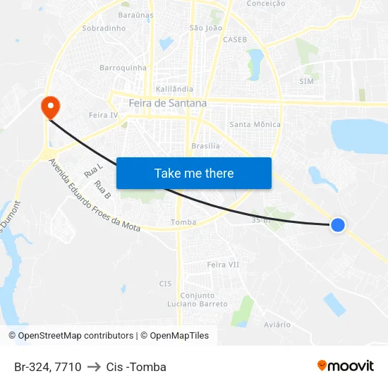 Br-324, 7710 to Cis -Tomba map