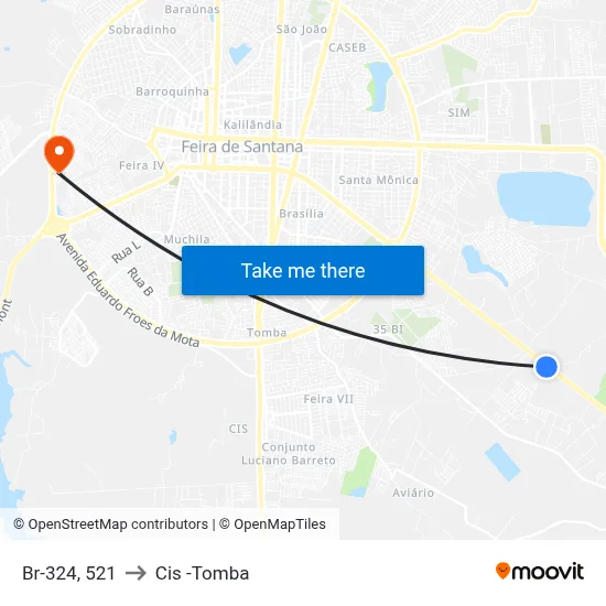 Br-324, 521 to Cis -Tomba map