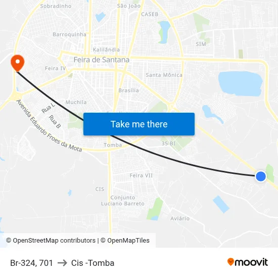 Br-324, 701 to Cis -Tomba map