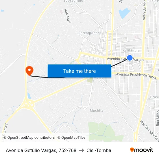 Avenida Getúlio Vargas, 752-768 to Cis -Tomba map
