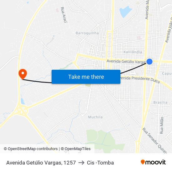 Avenida Getúlio Vargas, 1257 to Cis -Tomba map