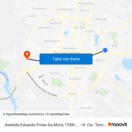 Avenida Eduardo Fróes Da Mota, 1558-1622 to Cis -Tomba map