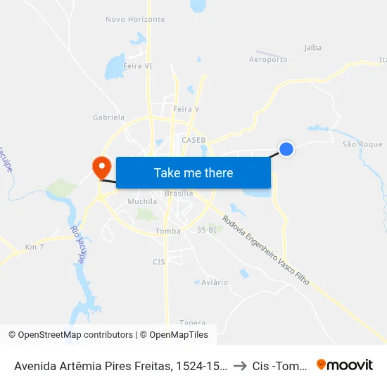 Avenida Artêmia Pires Freitas, 1524-1550 to Cis -Tomba map