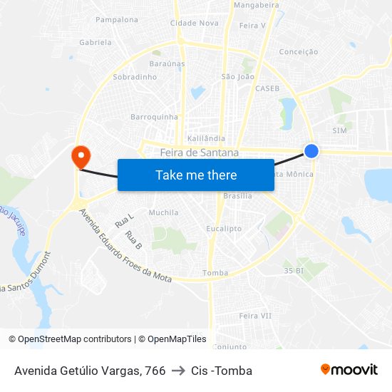 Avenida Getúlio Vargas, 766 to Cis -Tomba map