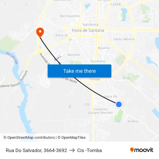 Rua Do Salvador, 3664-3692 to Cis -Tomba map