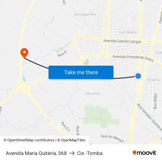 Avenida Maria Quitéria, 368 to Cis -Tomba map