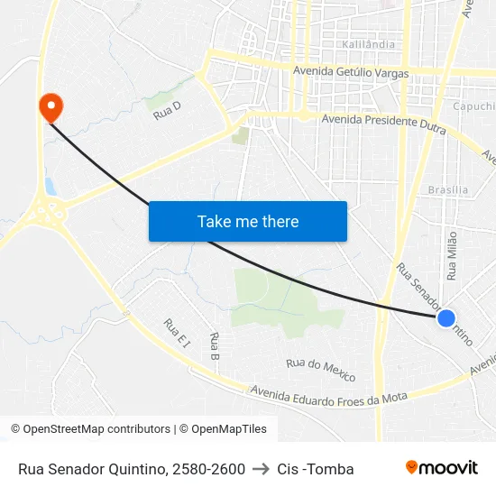 Rua Senador Quintino, 2580-2600 to Cis -Tomba map