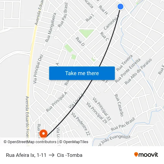 Rua Afeira Ix, 1-11 to Cis -Tomba map