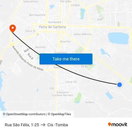 Rua São Félix, 1-25 to Cis -Tomba map