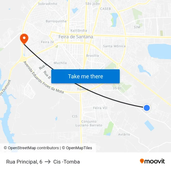 Rua Principal, 6 to Cis -Tomba map