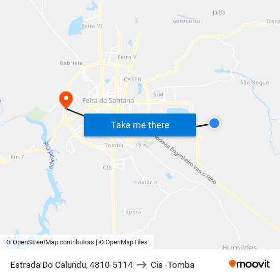 Estrada Do Calundu, 4810-5114 to Cis -Tomba map