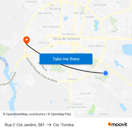 Rua C Cid Jardim, 581 to Cis -Tomba map