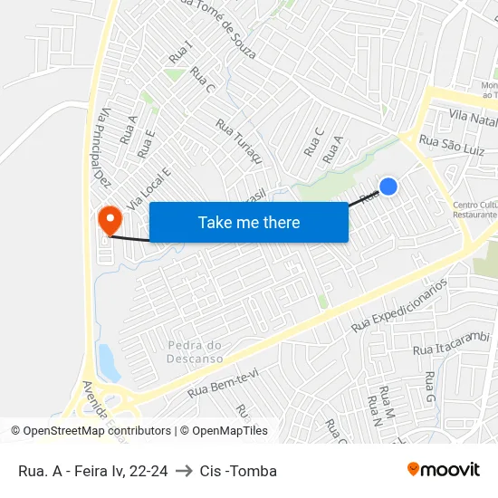 Rua. A - Feira Iv, 22-24 to Cis -Tomba map