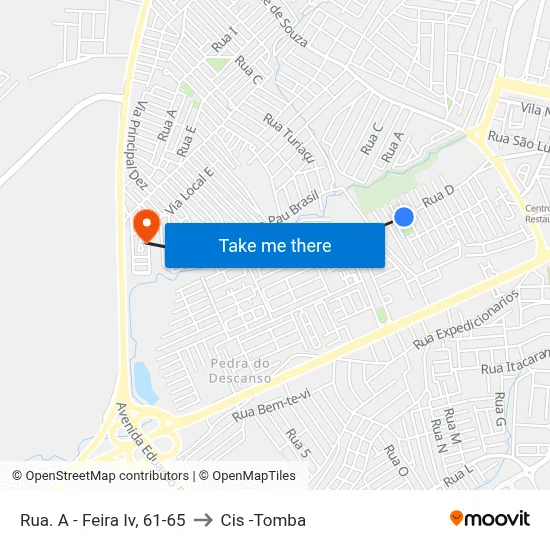 Rua. A - Feira Iv, 61-65 to Cis -Tomba map