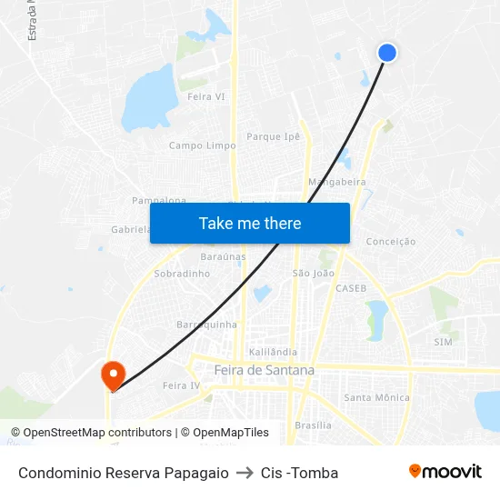 Condominio Reserva Papagaio to Cis -Tomba map