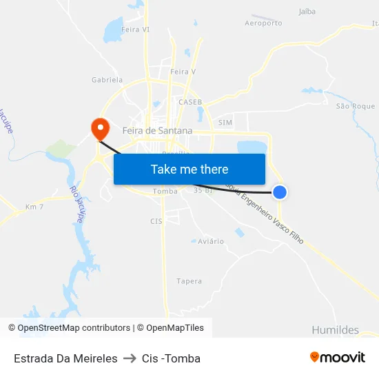 Estrada Da Meireles to Cis -Tomba map