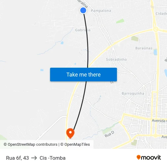Rua 6f, 43 to Cis -Tomba map