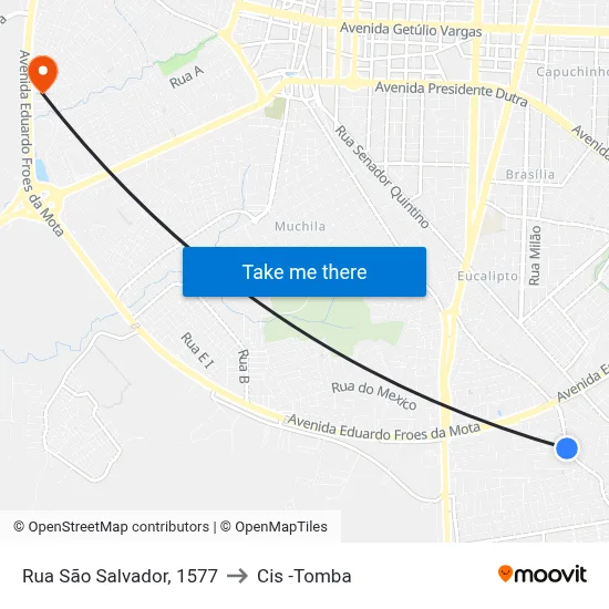 Rua São Salvador, 1577 to Cis -Tomba map