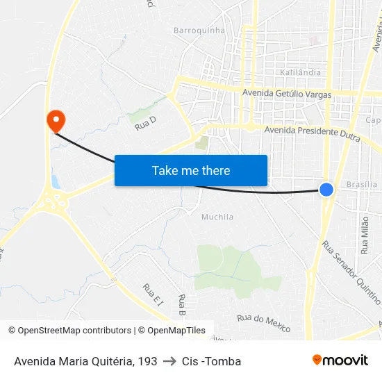 Avenida Maria Quitéria, 193 to Cis -Tomba map