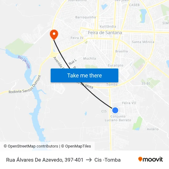 Rua Álvares De Azevedo, 397-401 to Cis -Tomba map