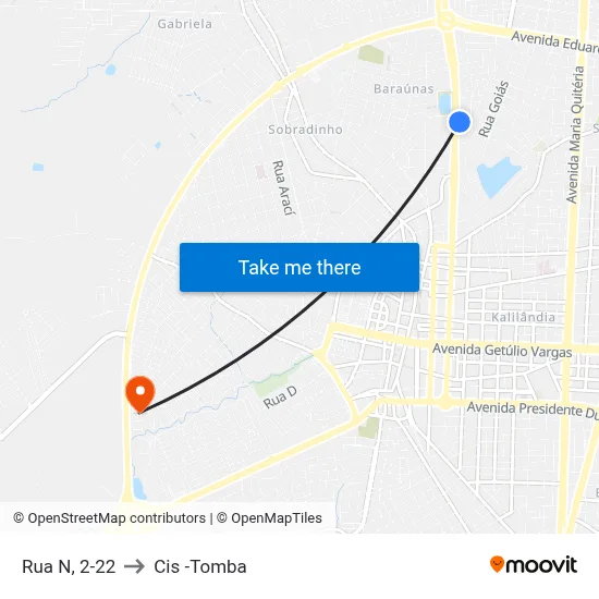 Rua N, 2-22 to Cis -Tomba map
