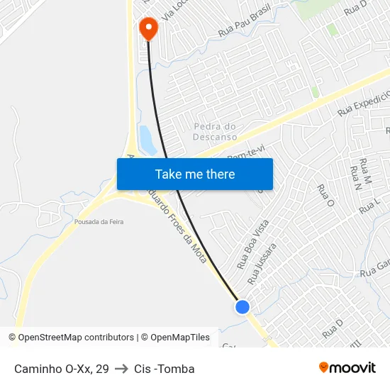 Caminho O-Xx, 29 to Cis -Tomba map