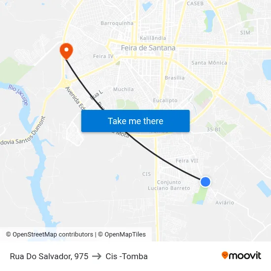 Rua Do Salvador, 975 to Cis -Tomba map