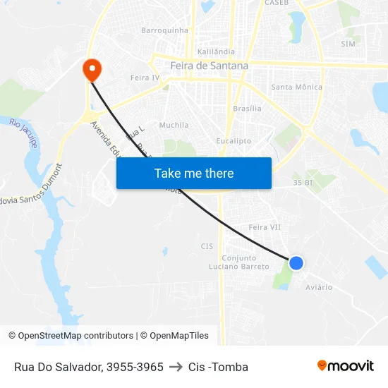 Rua Do Salvador, 3955-3965 to Cis -Tomba map