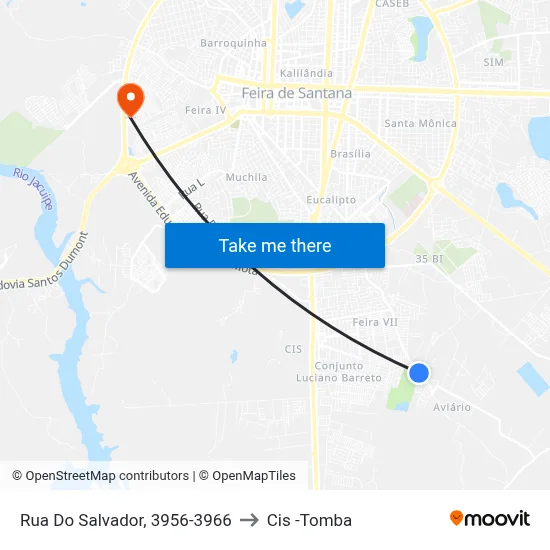 Rua Do Salvador, 3956-3966 to Cis -Tomba map
