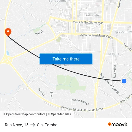 Rua Nove, 15 to Cis -Tomba map