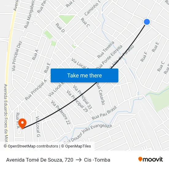 Avenida Tomé De Souza, 720 to Cis -Tomba map
