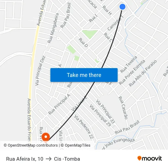Rua Afeira Ix, 10 to Cis -Tomba map