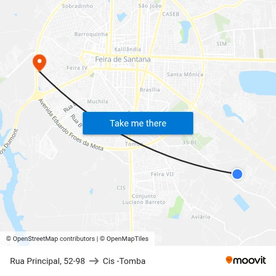 Rua Principal, 52-98 to Cis -Tomba map