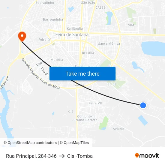 Rua Principal, 284-346 to Cis -Tomba map