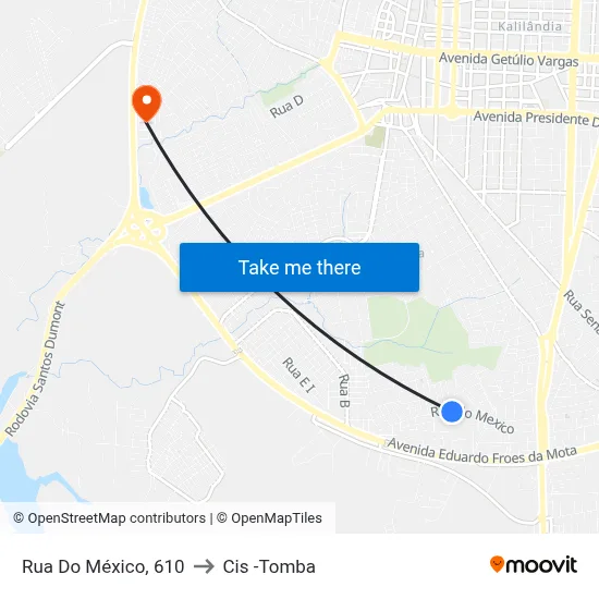 Rua Do México, 610 to Cis -Tomba map