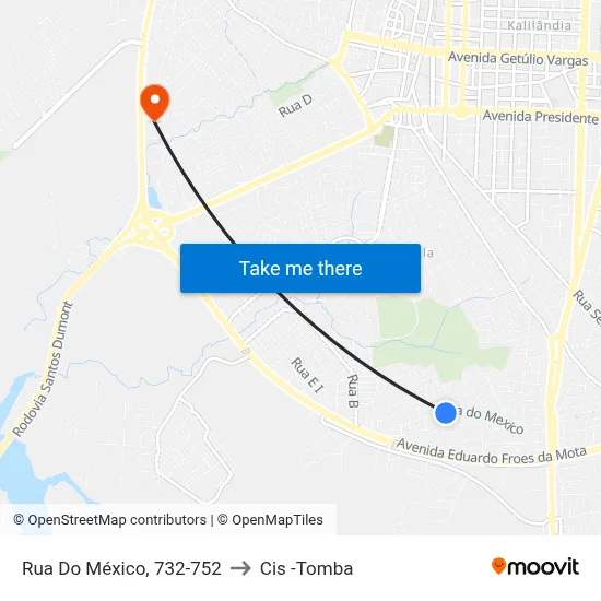 Rua Do México, 732-752 to Cis -Tomba map