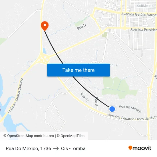 Rua Do México, 1736 to Cis -Tomba map