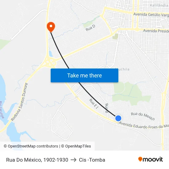 Rua Do México, 1902-1930 to Cis -Tomba map