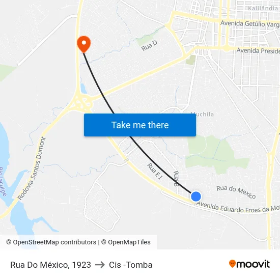 Rua Do México, 1923 to Cis -Tomba map