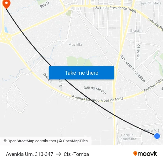 Avenida Um, 313-347 to Cis -Tomba map