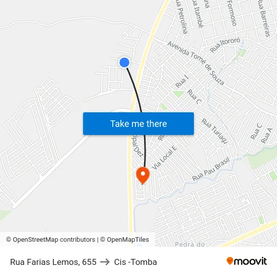 Rua Farias Lemos, 655 to Cis -Tomba map