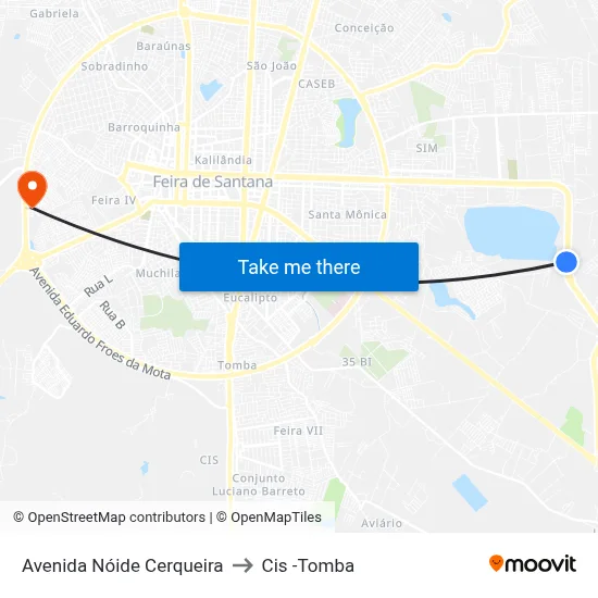 Avenida Nóide Cerqueira to Cis -Tomba map